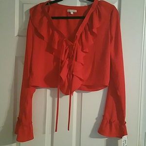 Mid drift orange shirt